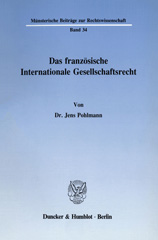 E-book, Das französische Internationale Gesellschaftsrecht., Duncker & Humblot
