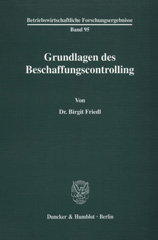 eBook, Grundlagen des Beschaffungscontrolling., Duncker & Humblot