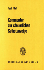 E-book, Kommentar zur steuerlichen Selbstanzeige., Duncker & Humblot