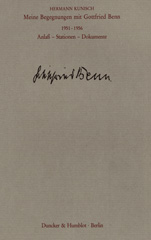 E-book, Meine Begegnungen mit Gottfried Benn. 1951-1956. : Anlaß, Stationen, Dokumente., Duncker & Humblot