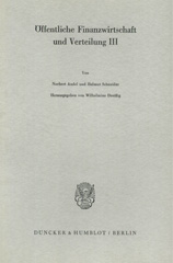 E-book, Öffentliche Finanzwirtschaft und Verteilung III., Duncker & Humblot