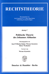 E-book, Politische Theorie des Johannes Althusius. : Vorwort von Werner Krawietz., Duncker & Humblot