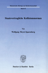 E-book, Staatsvertragliche Kollisionsnormen., Duncker & Humblot