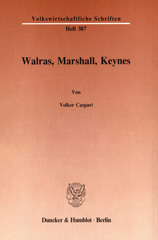 E-book, Walras, Marshall, Keynes., Duncker & Humblot