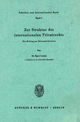 eBook, Zur Struktur des internationalen Privatrechts. : Ein Beitrag zur Reformdiskussion., Duncker & Humblot