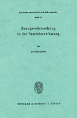 eBook, Zwangsvollstreckung in der Betriebsverfassung., Duncker & Humblot