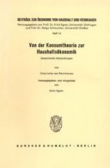 E-book, Von der Konsumtheorie zur Haushaltsökonomik. : Gesammelte Abhandlungen. Hrsg. von Erich Egner., Duncker & Humblot