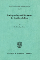 E-book, Rechtsgrundlage und Reichweite der Betriebsrisikolehre., Duncker & Humblot