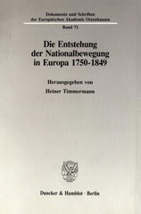 E-book, Die Entstehung der Nationalbewegung in Europa 1750 - 1849., Duncker & Humblot