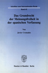 E-book, Das Grundrecht der Meinungsfreiheit in der spanischen Verfassung., Duncker & Humblot