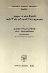 eBook, Europa vor dem Eintritt in die Wirtschafts- und Währungsunion., Duncker & Humblot