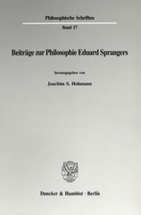E-book, Beiträge zur Philosophie Eduard Sprangers., Duncker & Humblot