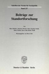 E-book, Beiträge zur Standortforschung., Duncker & Humblot
