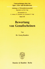 eBook, Bewertung von Genußscheinen., Kanders, Georg, Duncker & Humblot