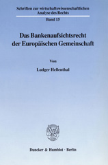 E-book, Das Bankenaufsichtsrecht der Europäischen Gemeinschaft., Duncker & Humblot