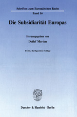 E-book, Die Subsidiarität Europas., Duncker & Humblot