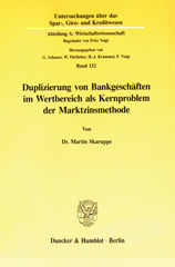 E-book, Duplizierung von Bankgeschäften im Wertbereich als Kernproblem der Marktzinsmethode., Duncker & Humblot