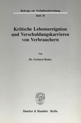 E-book, Kritische Lebensereignisse und Verschuldungskarrieren von Verbrauchern., Duncker & Humblot