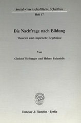 E-book, Die Nachfrage nach Bildung. : Theorien und empirische Ergebnisse., Helberger, Christof, Duncker & Humblot