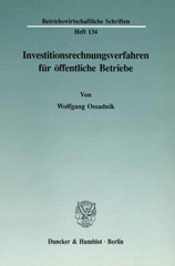 E-book, Investitionsrechnungsverfahren für öffentliche Betriebe., Ossadnik, Wolfgang, Duncker & Humblot