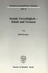 eBook, Soziale Gerechtigkeit - Inhalt und Grenzen., Kramer, Rolf, Duncker & Humblot