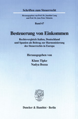 eBook, Besteuerung von Einkommen. : Rechtsvergleich Italien, Deutschland und Spanien als Beitrag zur Harmonisierung des Steuerrechts in Europa., Duncker & Humblot