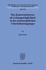 E-book, Das Konzerninteresse als Leitungsmöglichkeit in der paneuropäischen Unternehmensgruppe., Duncker & Humblot