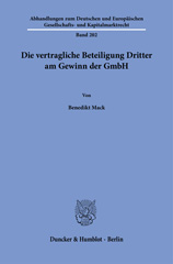 E-book, Die vertragliche Beteiligung Dritter am Gewinn der GmbH., Duncker & Humblot