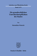 eBook, Die grundrechtlichen Umweltschutzpflichten des Staates., Duncker & Humblot