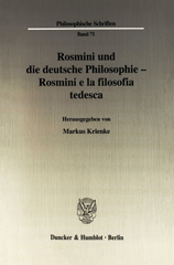 eBook, Rosmini und die deutsche Philosophie - Rosmini e la filosofia tedesca., Duncker & Humblot