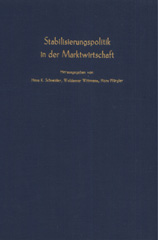 E-book, Stabilisierungspolitik in der Marktwirtschaft. : Verhandlungen auf der Tagung des Vereins für Socialpolitik in Zürich 1974., Duncker & Humblot