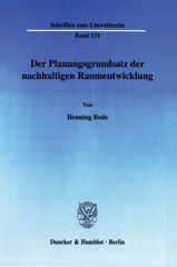 E-book, Der Planungsgrundsatz der nachhaltigen Raumentwicklung., Duncker & Humblot