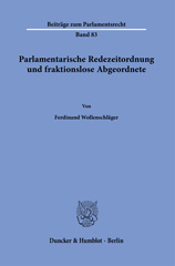 E-book, Parlamentarische Redezeitordnung und fraktionslose Abgeordnete., Duncker & Humblot