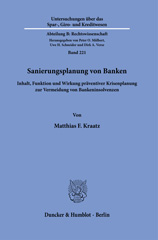 E-book, Sanierungsplanung von Banken. : Inhalt, Funktion und Wirkung präventiver Krisenplanung zur Vermeidung von Bankeninsolvenzen, Duncker & Humblot