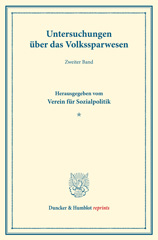 eBook, Untersuchungen über das Volkssparwesen. : Hrsg. vom Verein für Sozialpolitik. (Schriften des Vereins für Sozialpolitik 137-I)., Duncker & Humblot