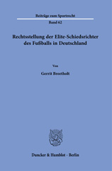 eBook, Rechtsstellung der Elite-Schiedsrichter des Fußballs in Deutschland., Duncker & Humblot