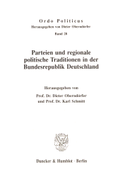 eBook, Parteien und regionale politische Traditionen in der Bundesrepublik Deutschland, Duncker & Humblot