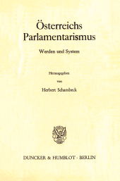E-book, Österreichs Parlamentarismus : Werden und System, Duncker & Humblot