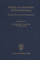 E-book, Beiträge zur angewandten Wirtschaftsforschung : Festschrift für Karl Heinrich Oppenländer, Duncker & Humblot