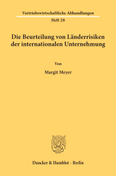 E-book, Die Beurteilung von Länderrisiken der internationalen Unternehmung., Duncker & Humblot