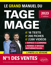 E-book, Le Grand Manuel du TAGE MAGE : N°1 DES VENTES - 18 tests blancs + 200 fiches de cours + 2200 vidéos, Pinto, Joachim, Édition Marketing Ellipses