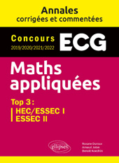 eBook, Maths appliquées. ECG : Annales corrigées et commentées : Concours 2019/2020/2021/2022, Duroux, Roxane, Édition Marketing Ellipses