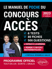 E-book, Le Manuel de POCHE du concours ACCÈS 2023 : (Programme officiel : écrits + oraux), Édition Marketing Ellipses