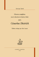 E-book, Césarine Dietrich : Édition critique, Sand, George, Honoré Champion