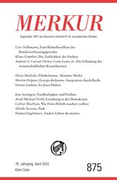 E-book, MERKUR Gegründet 1947 als Deutsche Zeitschrift für europäisches Denken - 2022 - 04 : Nr. 876, Heft 4, April 2022, Klett-Cotta