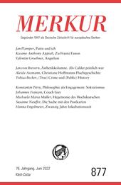 E-book, MERKUR Gegründet 1947 als Deutsche Zeitschrift für europäisches Denken - 6/2022 : Nr. 877, Heft 6, Juni 2022, Klett-Cotta