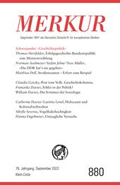 E-book, MERKUR Gegründet 1947 als Deutsche Zeitschrift für europäisches Denken - 9/2022 : Nr. 880, Heft 9, September 2022, Klett-Cotta
