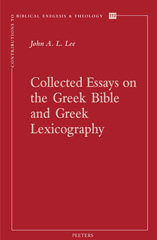 eBook, Collected Essays on the Greek Bible and Greek Lexicography, Peeters Publishers