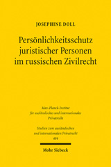 eBook, Persönlichkeitsschutz juristischer Personen im russischen Zivilrecht : Eine Untersuchung mit rechtsvergleichenden Bezügen zum deutschen Recht, Mohr Siebeck