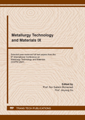 E-book, Metallurgy Technology and Materials IX, Trans Tech Publications Ltd